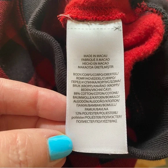 Polo Ralph Lauren Polo Bear Fleece Red Black Check Hoodie Sweatshirt - Picture 11 of 11